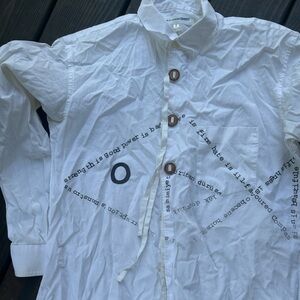 Comme des Garcons White Printed Button-Up Shirt